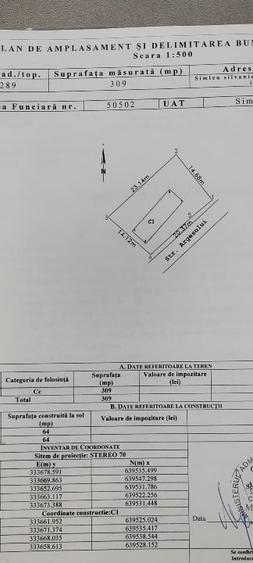 Teren Construcții intravilan de 309 mp, în Central