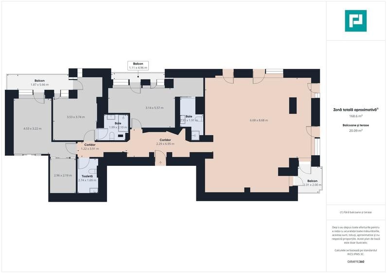 Apartament cu 4 camere decomandat în Tei