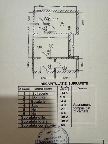 Apartament cu 2 camere în Central
