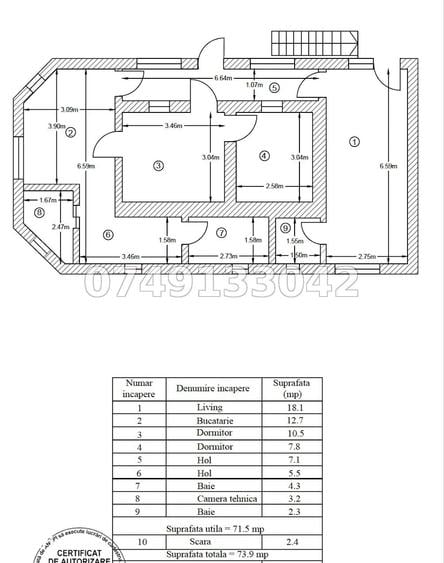 Casă cu 3 camere cu Teren 636 Mp în Brănești