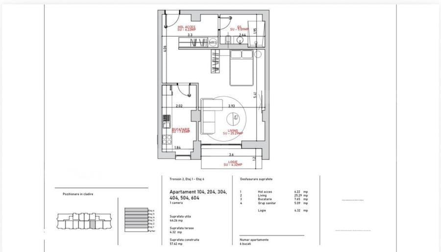 Apartament cu 2 camere în Stoicănești