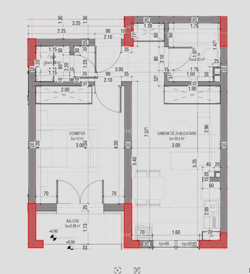 Apartament cu 2 camere decomandat în Militari