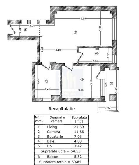 Apartament cu 2 camere decomandat în 1 Mai