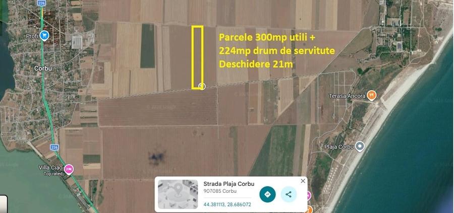 Teren Construcții extravilan de 525 mp, în Corbu