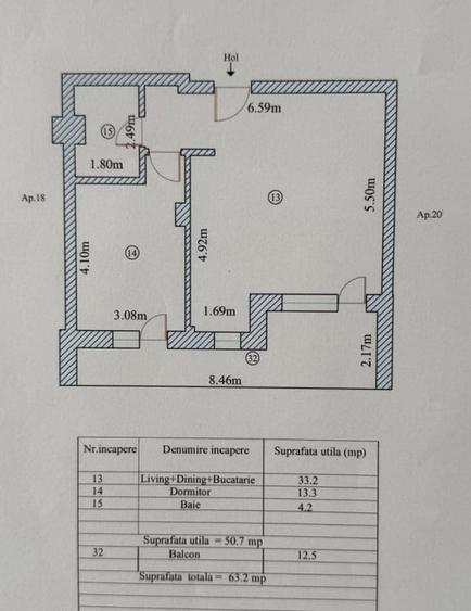 Apartament cu 2 camere semidecomandat, mobilat în Palazu Mare