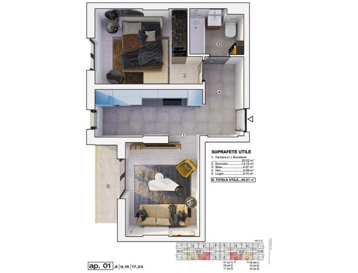 Ap 2 camere - etaj 2 - inclazire in pardoseala - Prelungirea Ghnencea - 4