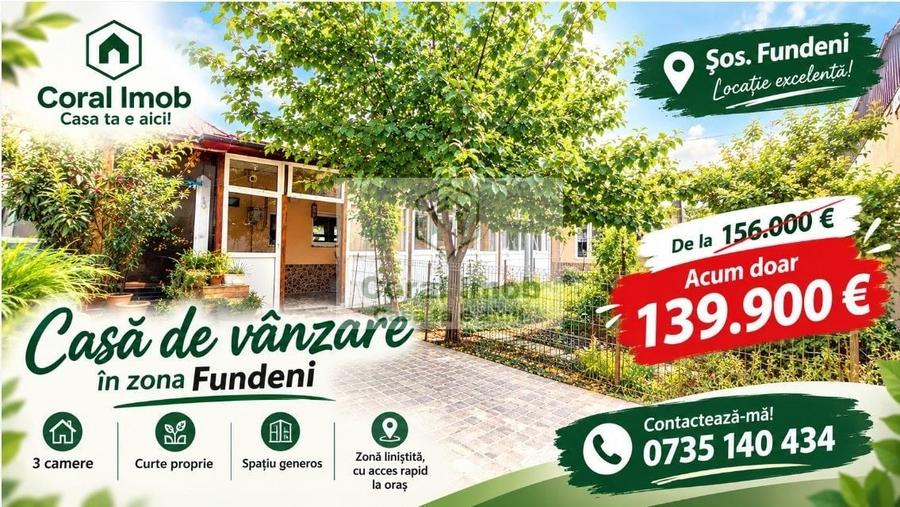 Casă individuală cu 4 camere cu Canalizare în Fundeni