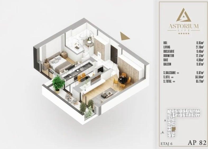 Apartament cu 2 camere decomandat în Theodor Pallady