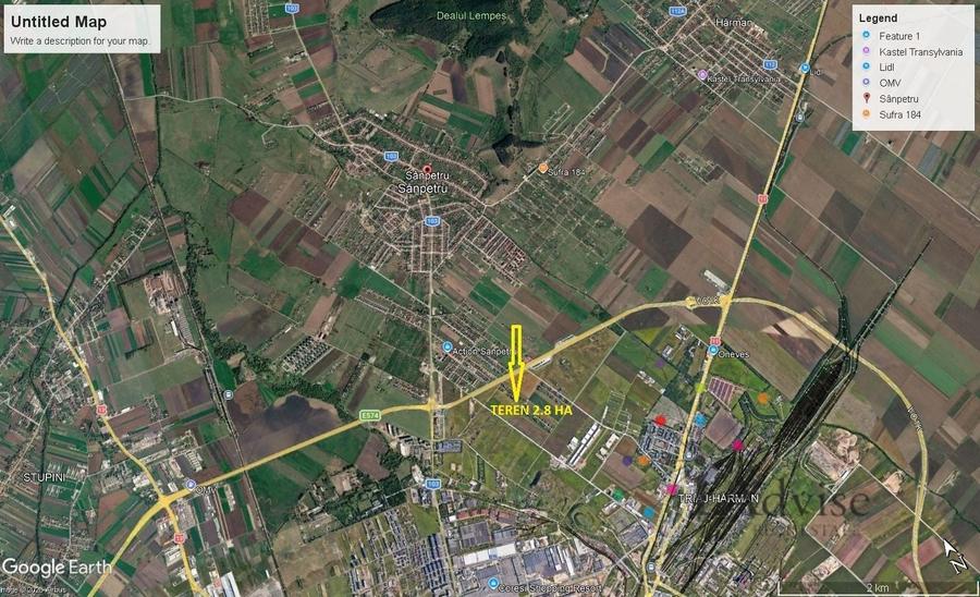 Teren agricol extravilan de 28000 mp, în Sânpetru