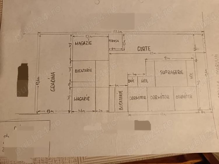 Casă cu 4 camere în Coman