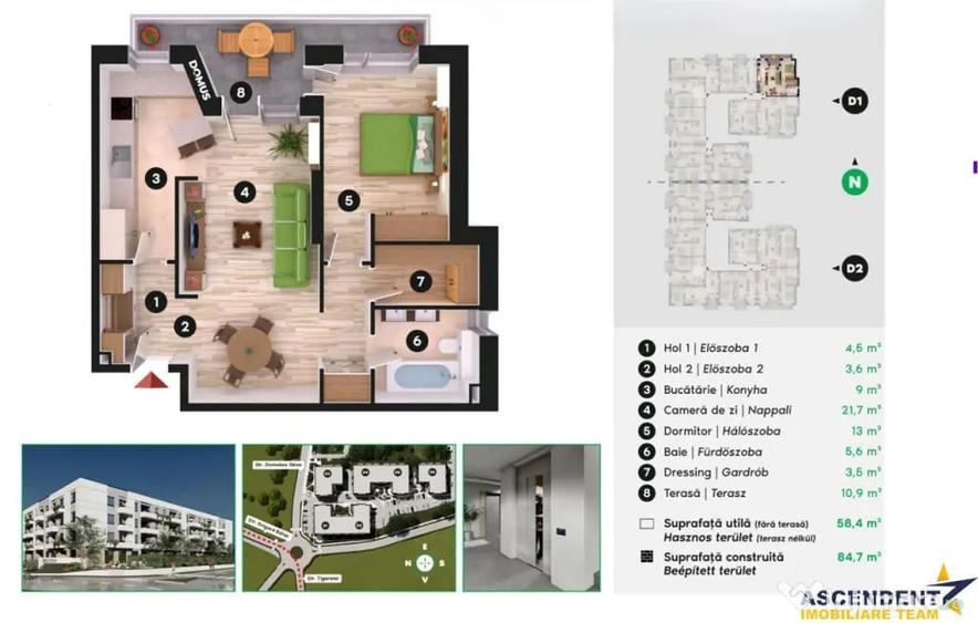 Apartament cu 2 camere decomandat în Central