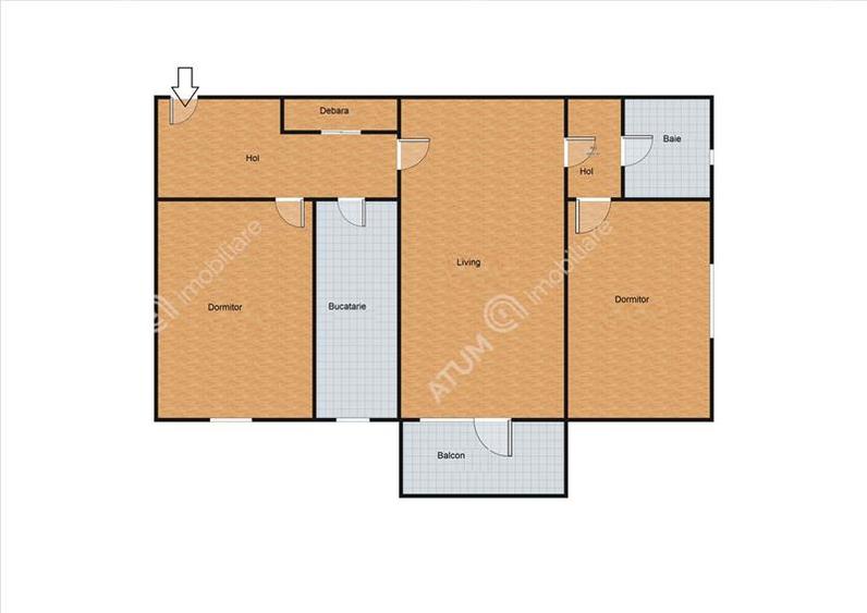 Apartament cu 3 camere etaj 1 cu balcon zona Mihai Viteazu/Cedonia - 5