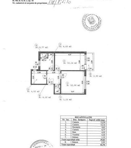 Apartament cu 2 camere decomandat în Pieptănari