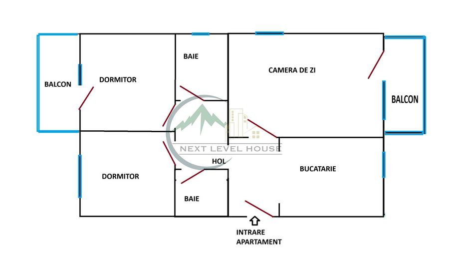 Apartament cu 3 camere decomandat, mobilat în Județean
