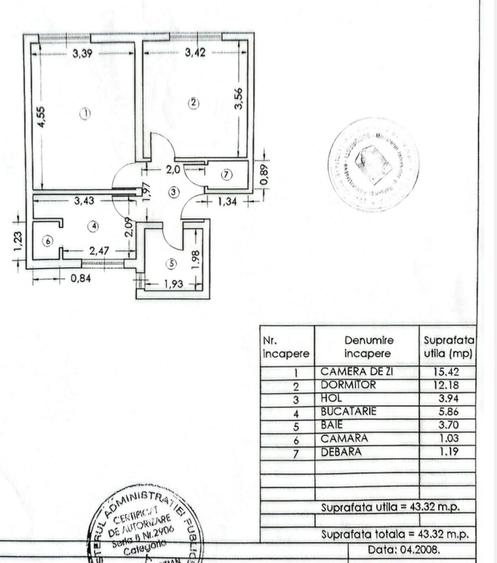 Apartament cu 2 camere decomandat în Eroii Revoluției