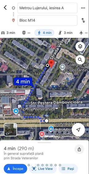 Apartament cu 3 camere decomandat în Lujerului