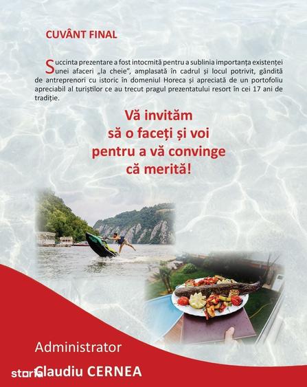 Investi?ie Premium in Turism,Resort 4? de vanzare | Cazanele Dunarii - 14