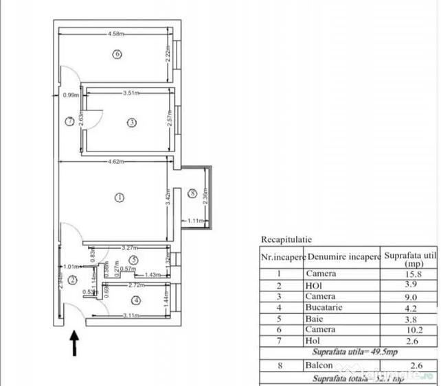 Apartament cu 3 camere semidecomandat, mobilat în Craiovița Nouă