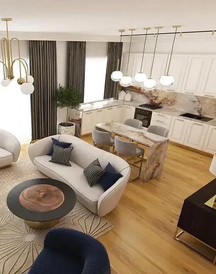 Apartament cu 3 camere semidecomandat în Central