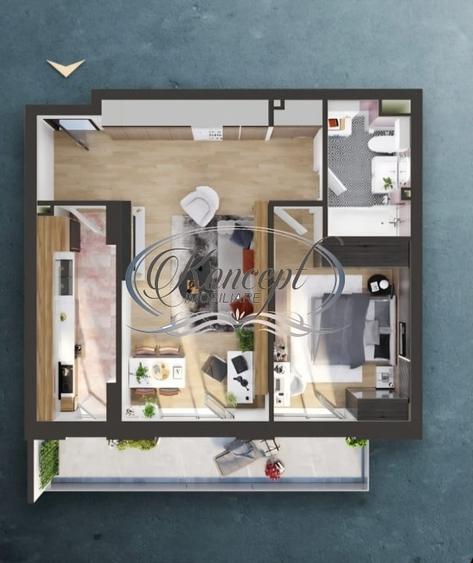 Apartament cu 2 camere semidecomandat în Iris