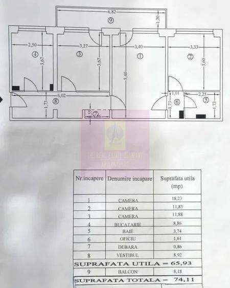 Apartament cu 3 camere semidecomandat în Lacul Tei
