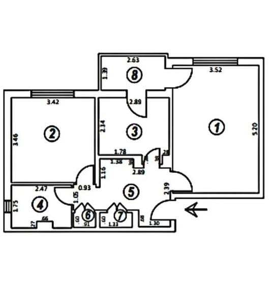 Apartament cu 2 camere decomandat în Sărari