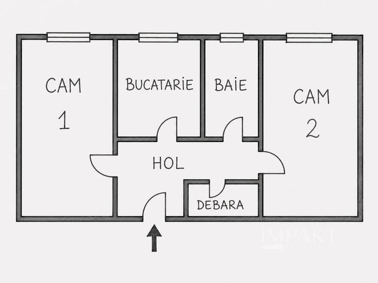 Apartament cu 2 camere decomandat in centrul orasului - 1