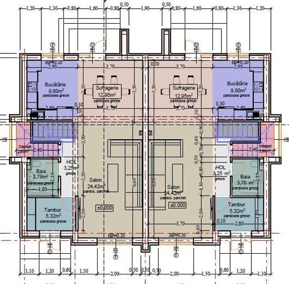 Duplex cu 4 camere cu Canalizare în Hărman