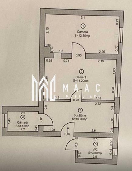 Apartament cu 2 camere nedecomandat în Ultracentral