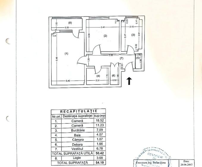 Apartament cu 2 camere decomandat în Ozana