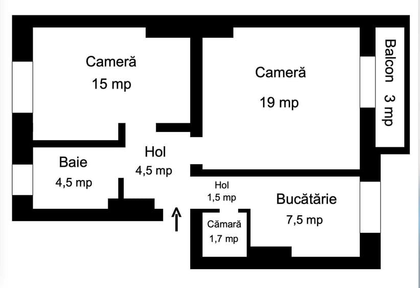 Apartament cu 2 camere decomandat în Bălcescu
