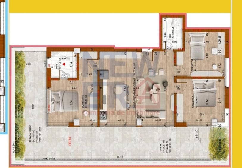 Apartament cu 4 camere decomandat în Domenii