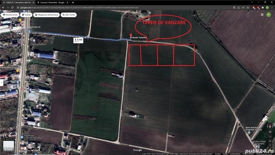 Teren de 2490 mp, în 1 Decembrie