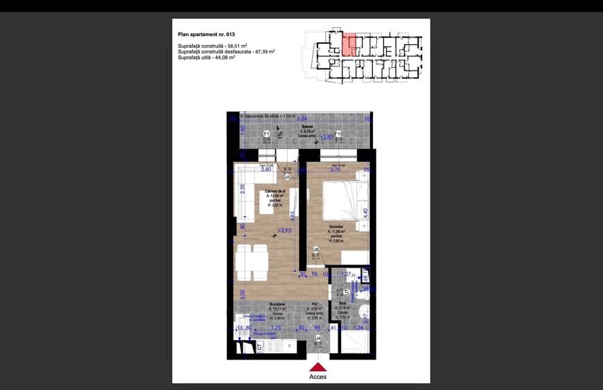 Apartament cu 2 camere în Băile Felix