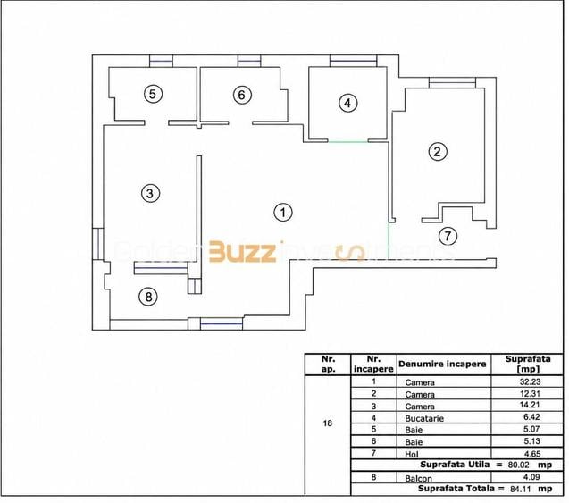 Apartament cu 3 camere decomandat, mobilat în Pipera