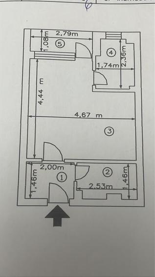 Garsonieră semidecomandată în Central