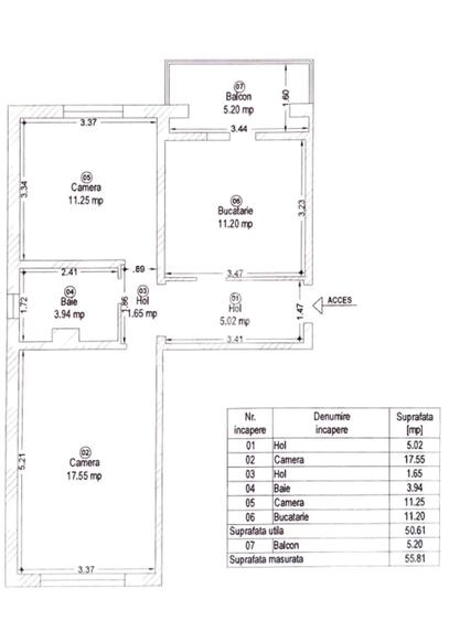 Apartament cu 2 camere decomandat în Freidorf