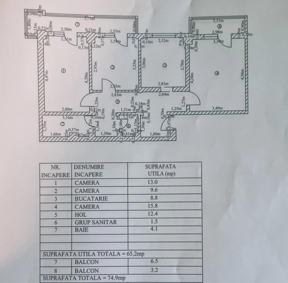 Apartament cu 3 camere decomandat în Faleză
