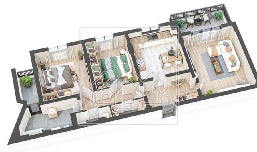 Apartament cu 3 camere decomandat în Hipodrom 4