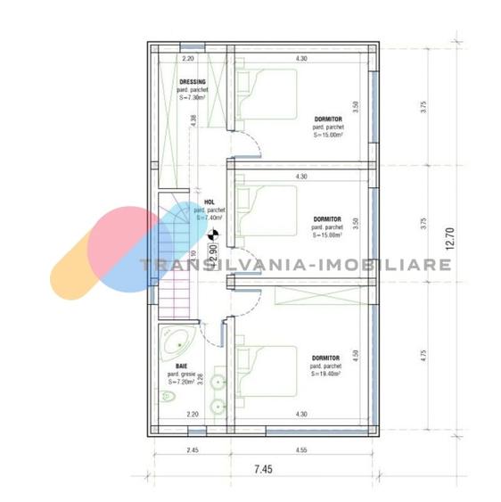 Casă individuală cu 4 camere cu Teren 500 Mp în Borhanci