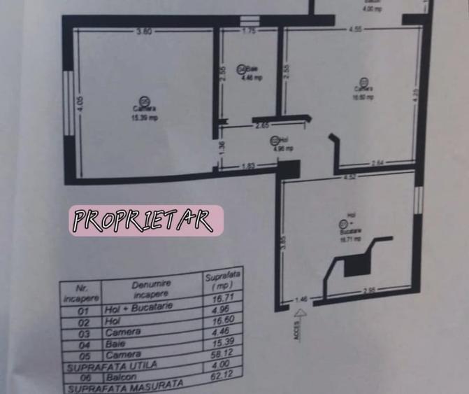 Apartament cu 2 camere decomandat, mobilat în Bucovina