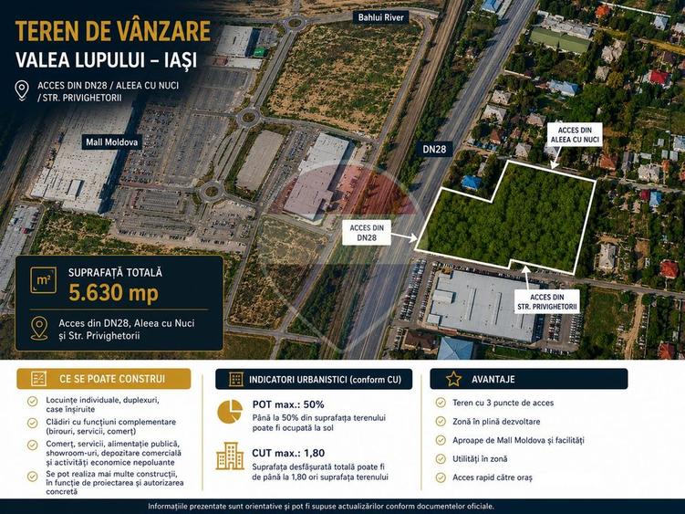 Teren Construcții intravilan de 5630 mp, în Vest