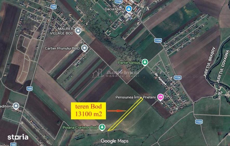 Teren de 13100 mp, în Bod