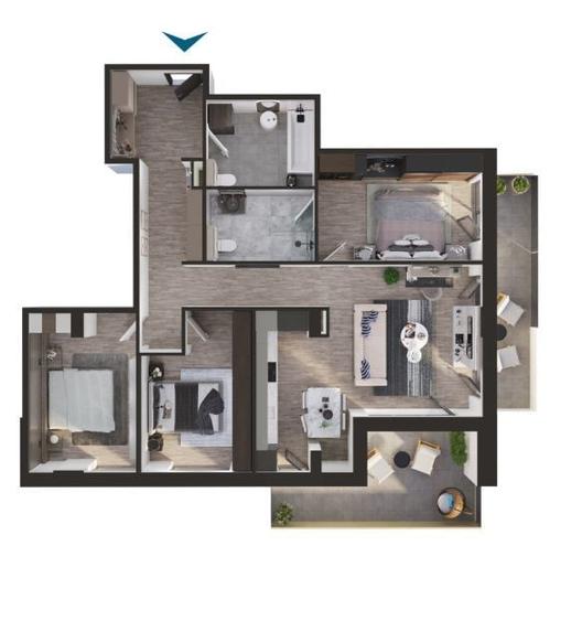 Apartament cu 4 camere în Iris