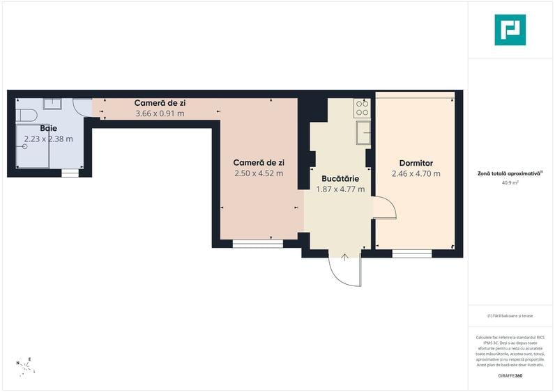 Apartament cu 2 camere în Drăgășani