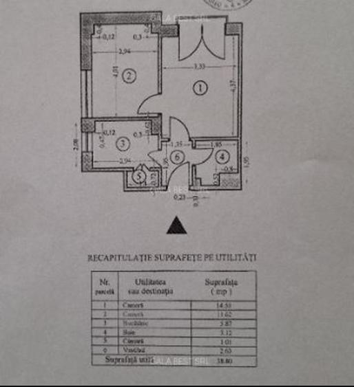 Calea Victoriei - Piata Natiunile Unite, bloc Turn, apartament 2 camere, etaj 3 - 9