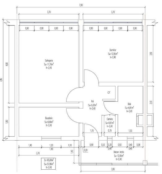 Apartament cu 2 camere decomandat în Central