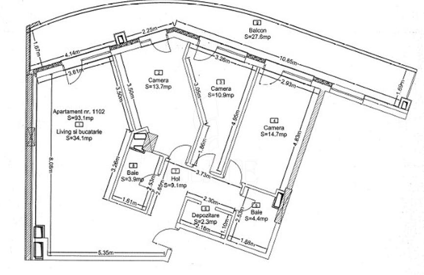 Apartament cu 4 camere semidecomandat în Zorilor