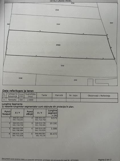 Teren de 2600 mp, în Călata