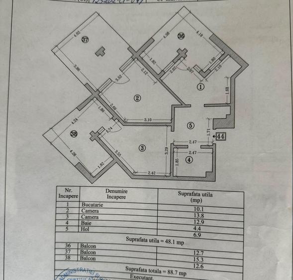 Apartament cu 2 camere semidecomandat în Nord